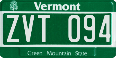 VT license plate ZVT094