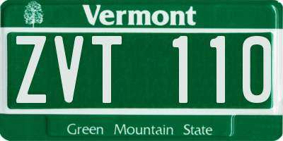 VT license plate ZVT110