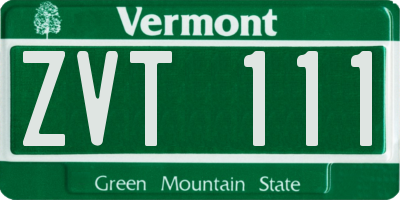 VT license plate ZVT111