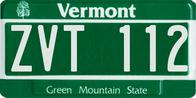 VT license plate ZVT112