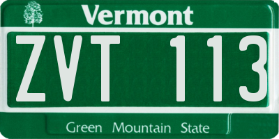 VT license plate ZVT113