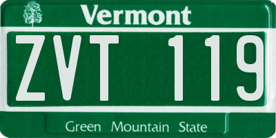 VT license plate ZVT119