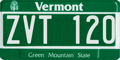 VT license plate ZVT120