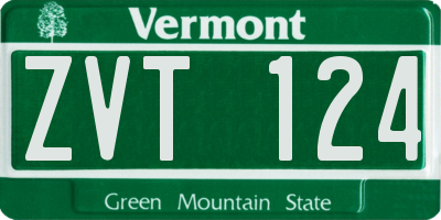 VT license plate ZVT124