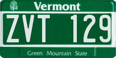 VT license plate ZVT129