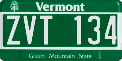 VT license plate ZVT134