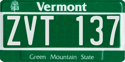 VT license plate ZVT137