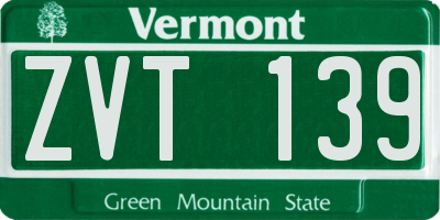VT license plate ZVT139