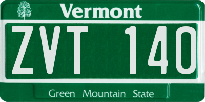 VT license plate ZVT140