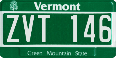VT license plate ZVT146