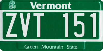 VT license plate ZVT151