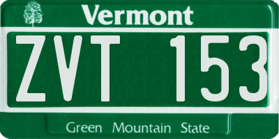 VT license plate ZVT153