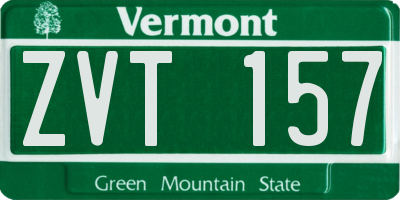 VT license plate ZVT157