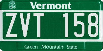VT license plate ZVT158