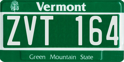 VT license plate ZVT164