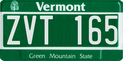 VT license plate ZVT165