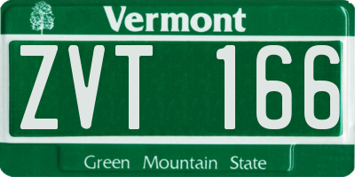 VT license plate ZVT166