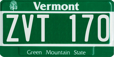 VT license plate ZVT170