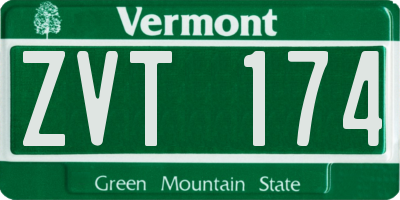 VT license plate ZVT174