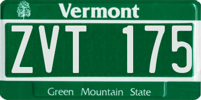 VT license plate ZVT175