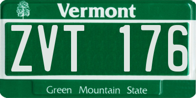 VT license plate ZVT176