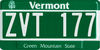 VT license plate ZVT177