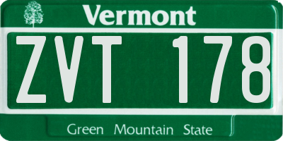 VT license plate ZVT178