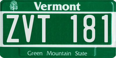 VT license plate ZVT181