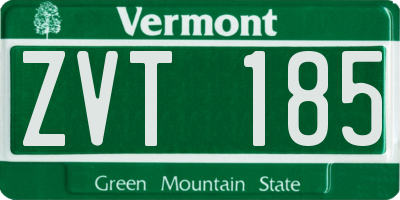 VT license plate ZVT185