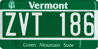 VT license plate ZVT186