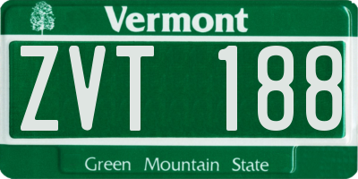 VT license plate ZVT188