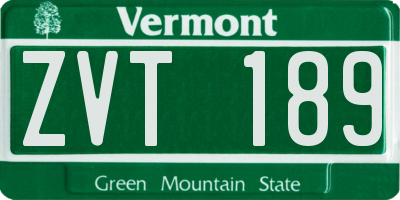 VT license plate ZVT189