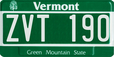 VT license plate ZVT190