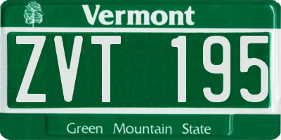 VT license plate ZVT195