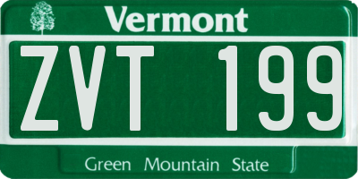 VT license plate ZVT199