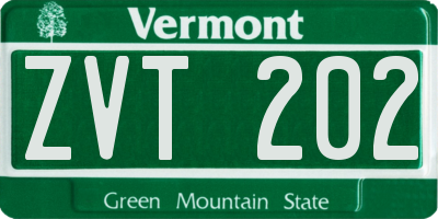 VT license plate ZVT202