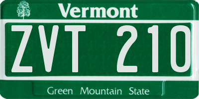 VT license plate ZVT210