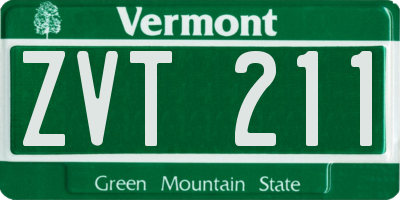 VT license plate ZVT211