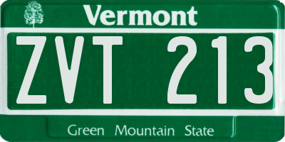 VT license plate ZVT213