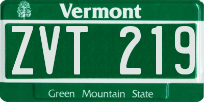 VT license plate ZVT219