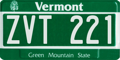 VT license plate ZVT221