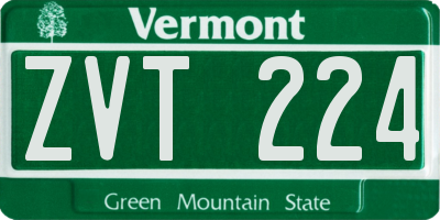 VT license plate ZVT224
