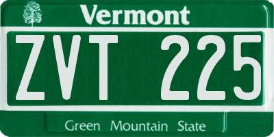 VT license plate ZVT225