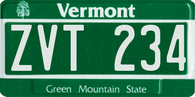 VT license plate ZVT234