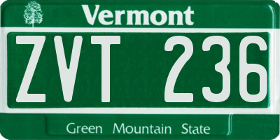 VT license plate ZVT236