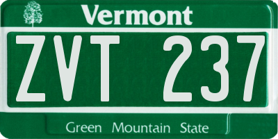 VT license plate ZVT237