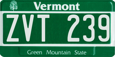 VT license plate ZVT239