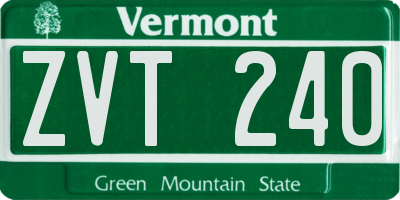 VT license plate ZVT240