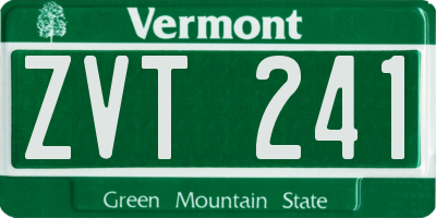 VT license plate ZVT241