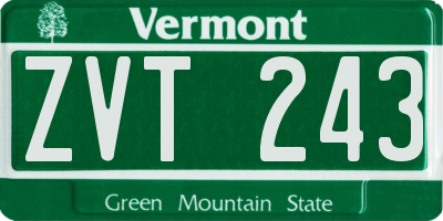 VT license plate ZVT243